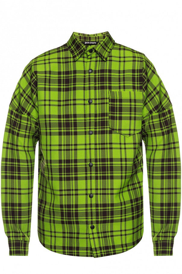 palm angels green flannel